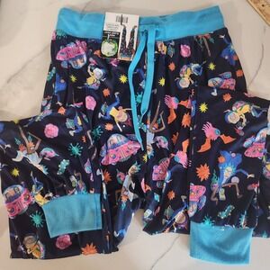 Rick and Morty‎ Sleep Pants Small Mens Pajamas Blue Print Elastic Waist